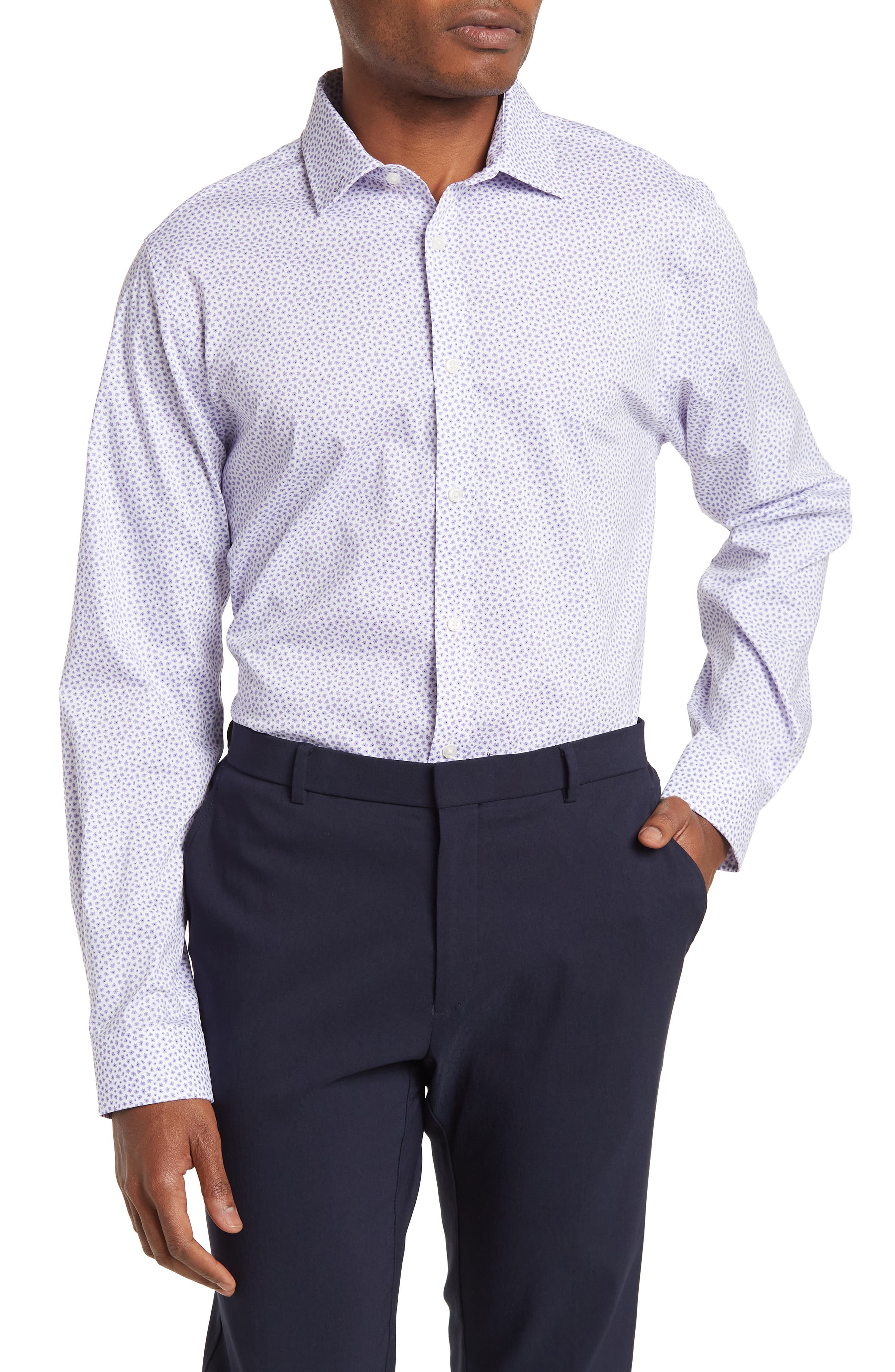 Tommy Hilfiger Regular Fit Stretch Long Sleeve Dress Shirt Blue White Any Size 
